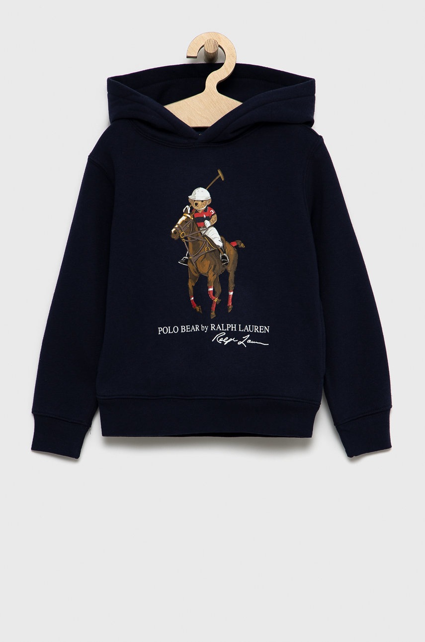 

Детски суичър Polo Ralph Lauren в тъмносиньо с изчистен дизайн, Тъмносин