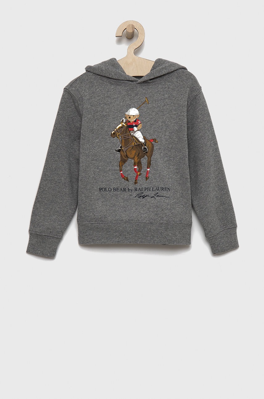 

Детски суичър Polo Ralph Lauren в сиво с принт, Сив