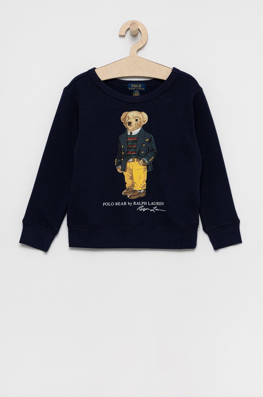 

Детски суичър Polo Ralph Lauren в тъмносиньо с принт, Тъмносин