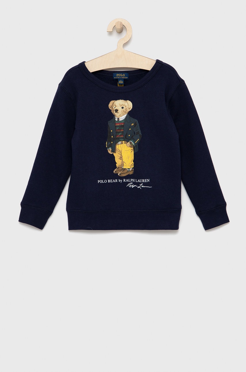 

Детски суичър Polo Ralph Lauren в тъмносиньо с изчистен дизайн, Тъмносин