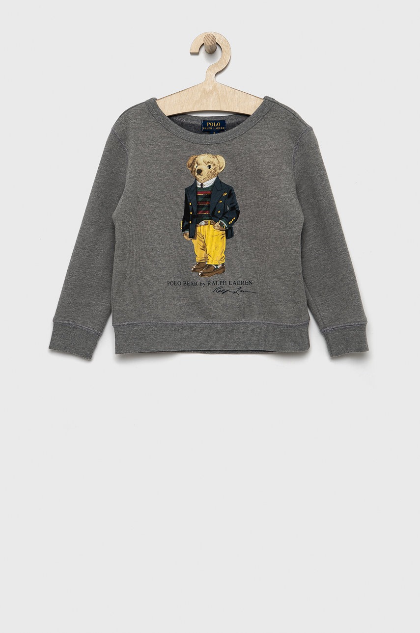 

Детски суичър Polo Ralph Lauren в сиво с принт, Сив