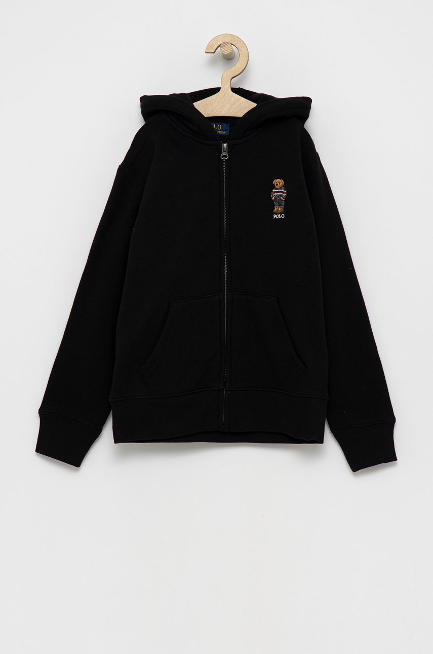 

Детски суичър Polo Ralph Lauren в черно с изчистен дизайн, Черен