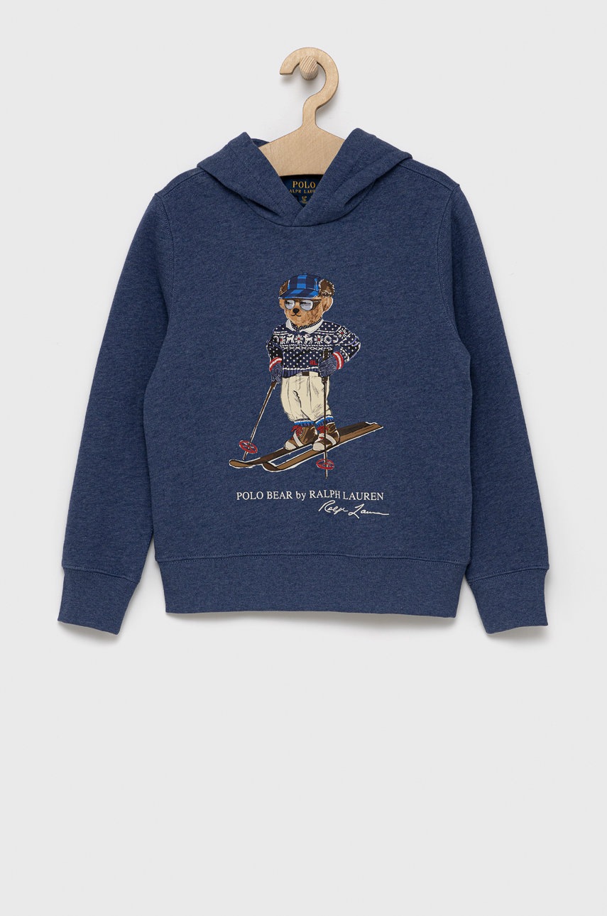 

Детски суичър Polo Ralph Lauren в меланж, Син