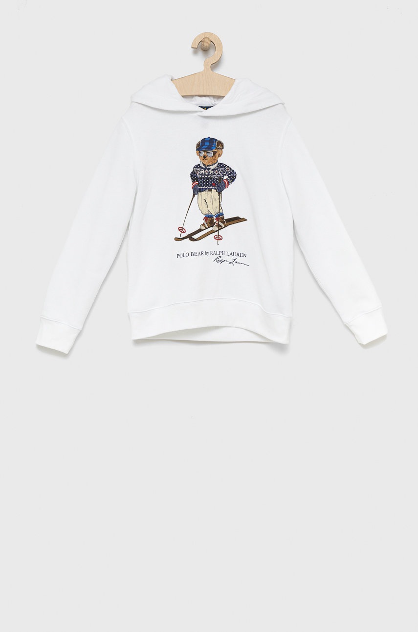 

Детски суичър Polo Ralph Lauren в бяло с принт, Бял