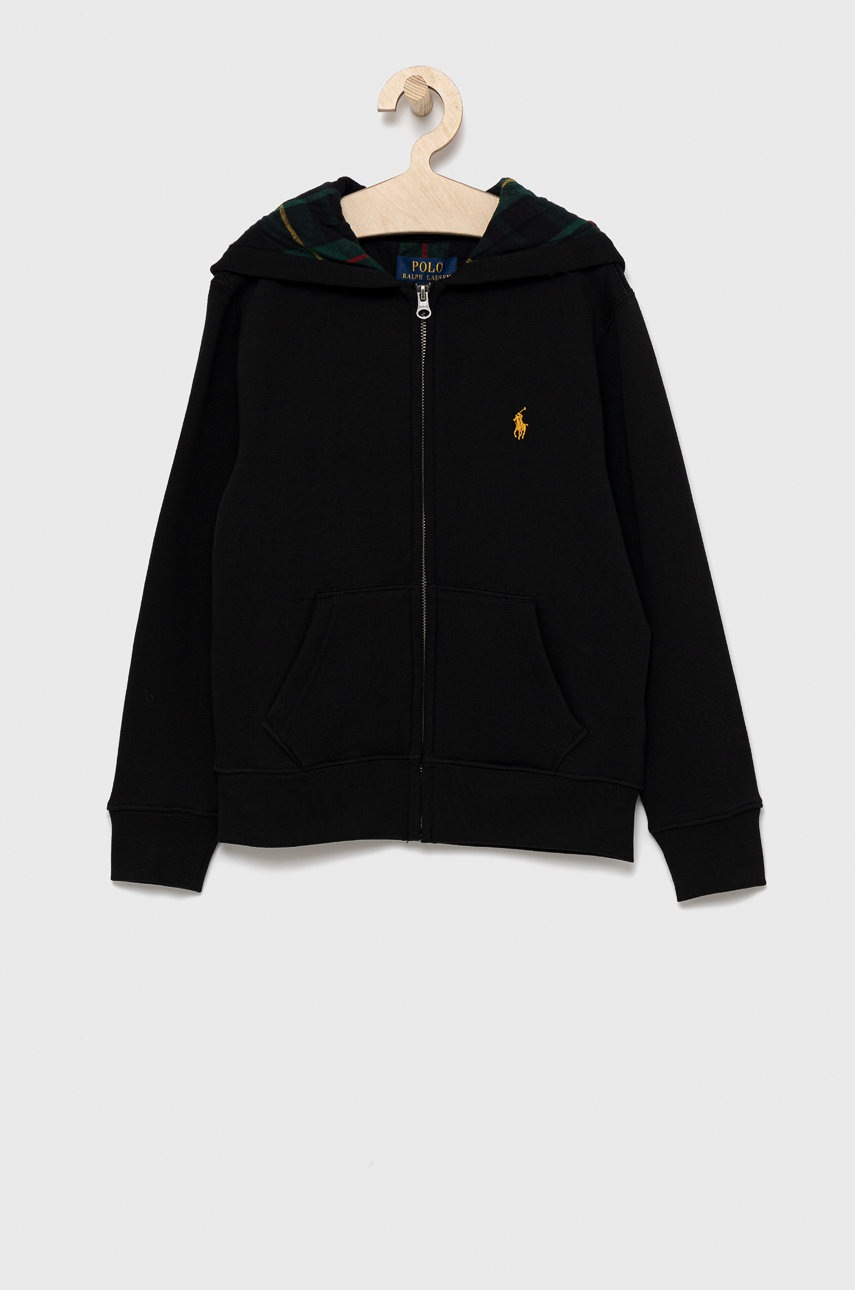 

Детски суичър Polo Ralph Lauren в черно с изчистен дизайн, Черен