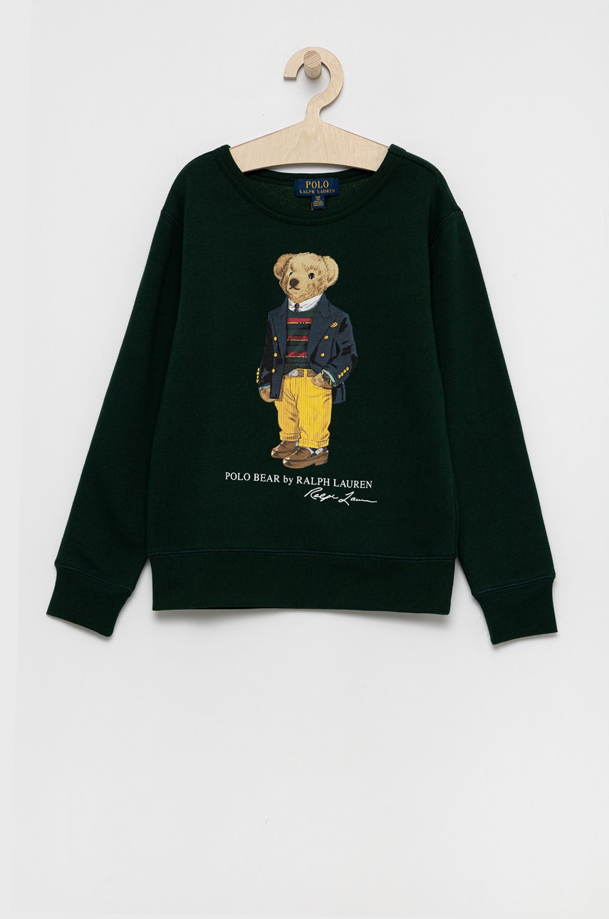 

Дитяча кофта Polo Ralph Lauren колір зелений з принтом