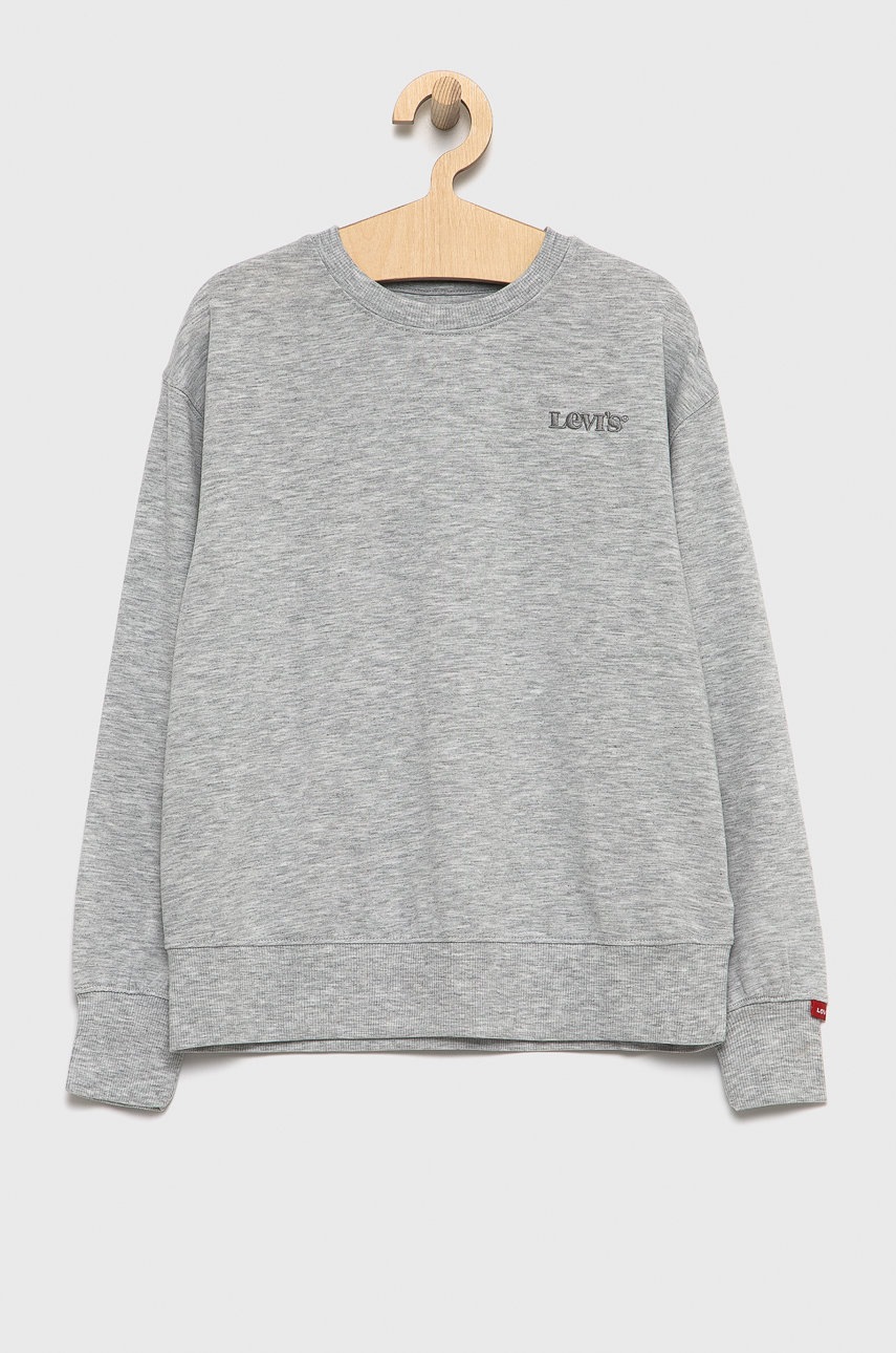 

Детски суичър Levi's в сиво с изчистен дизайн, Сив