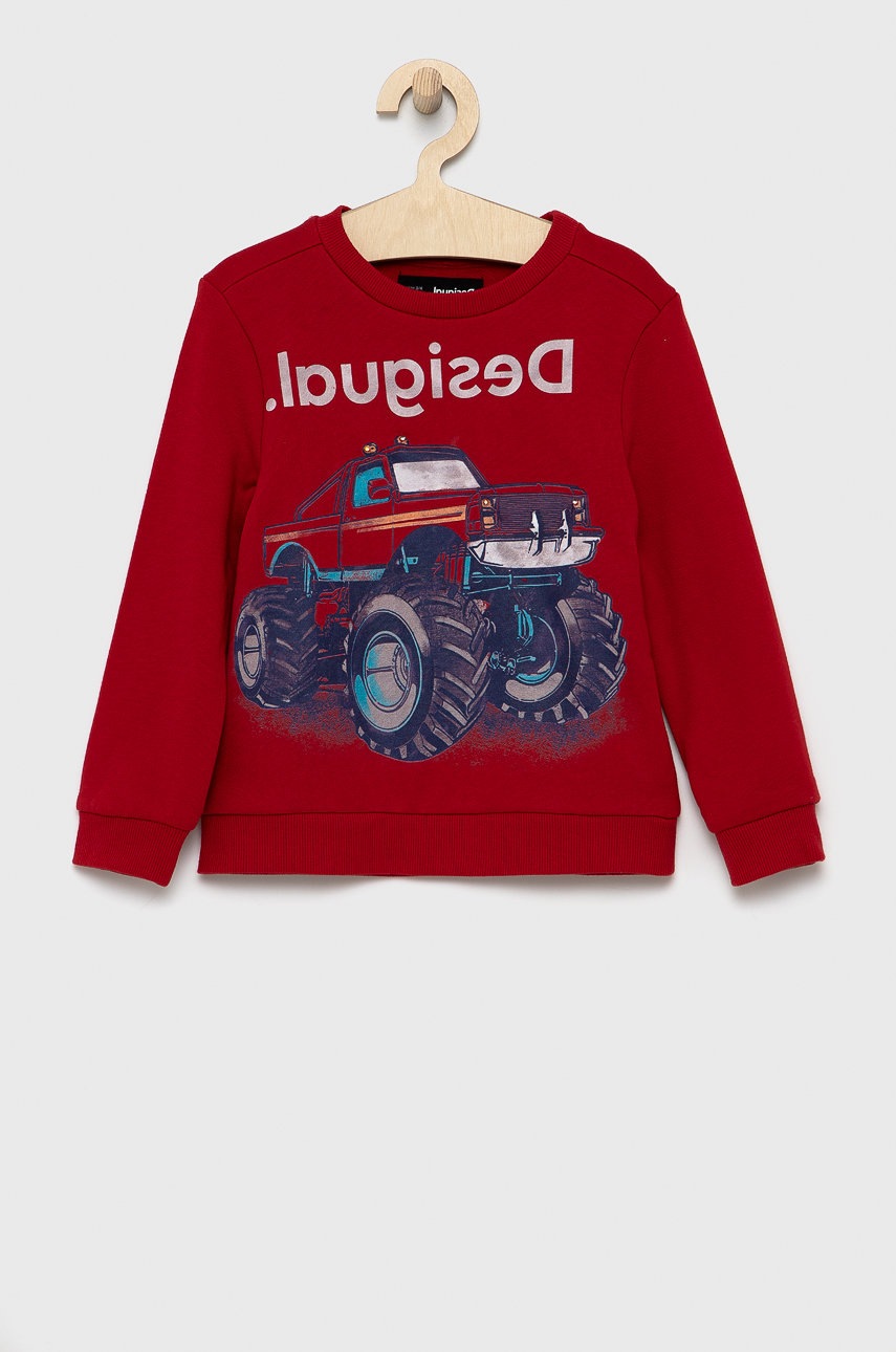 

Дитяча бавовняна кофта Desigual колір червоний з аплікацією