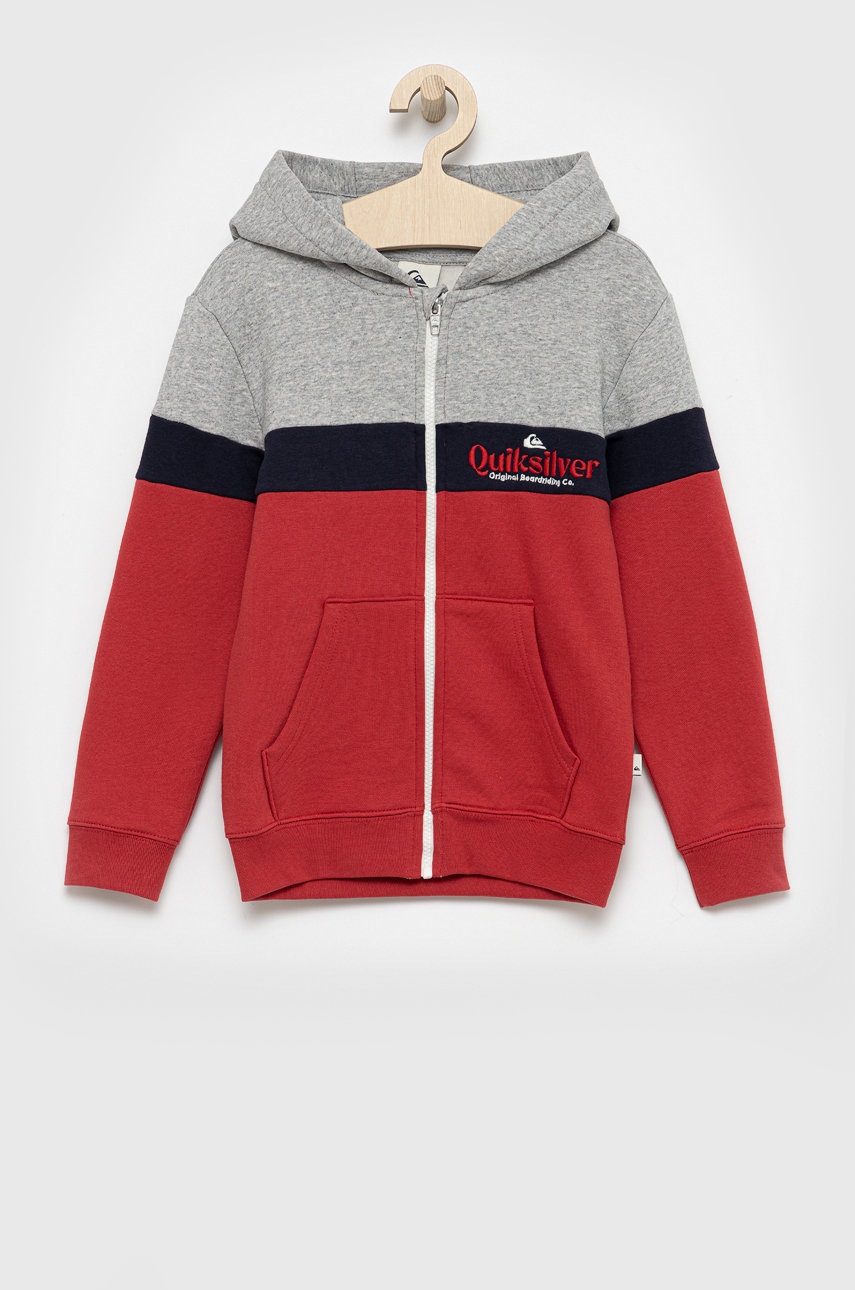 

Детски суичър Quiksilver в червено с десен, Червен