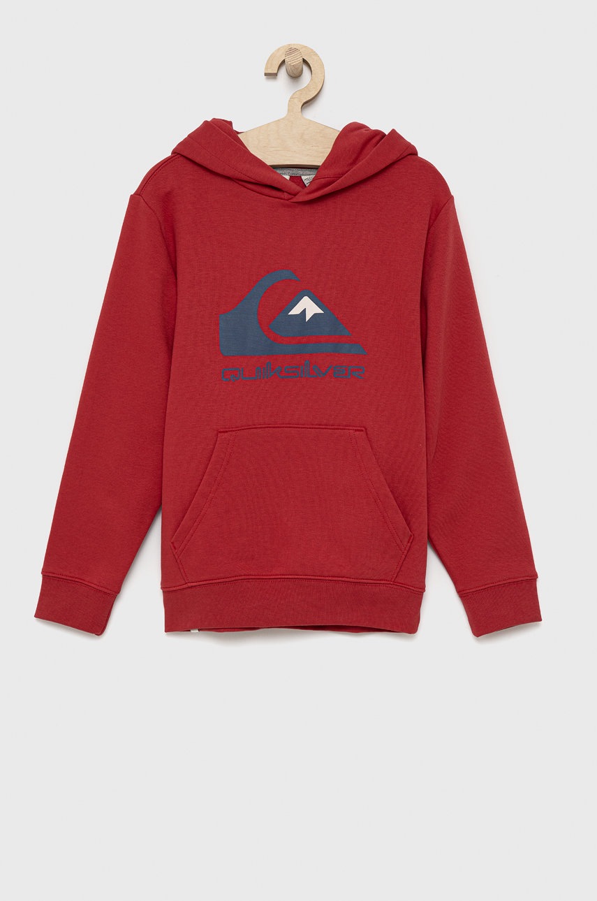 

Детски суичър Quiksilver в червено с принт, Червен