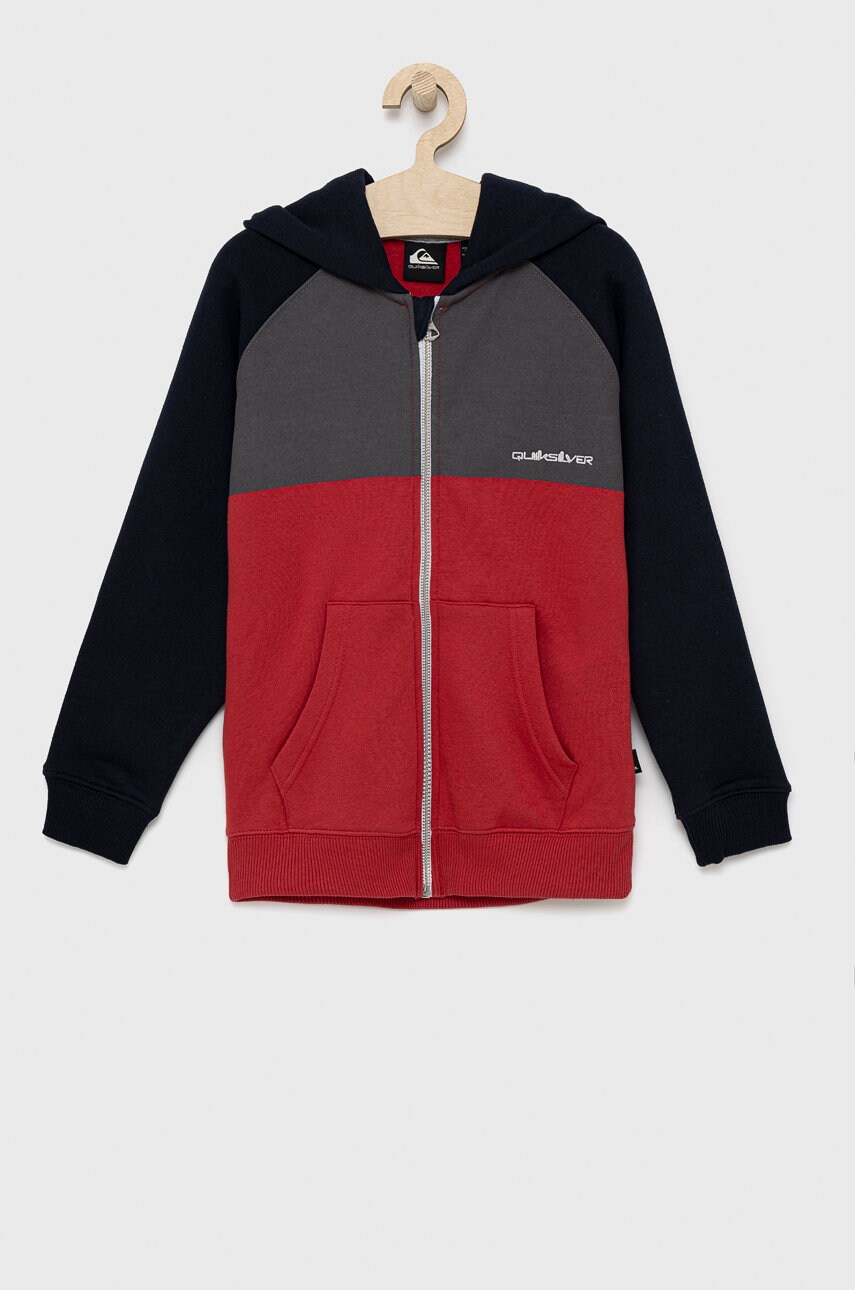 Quiksilver bluză copii culoarea albastru marin, material neted