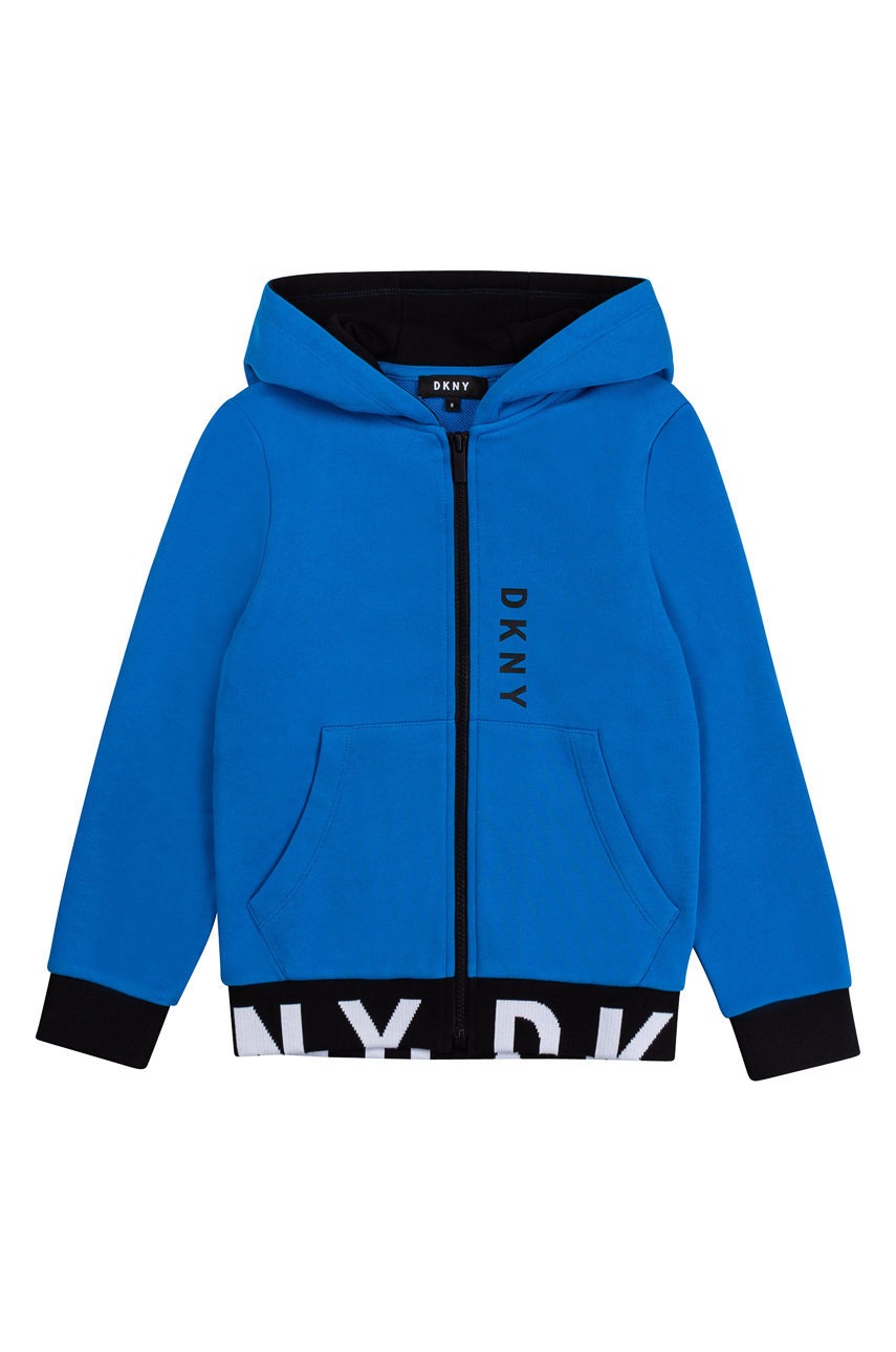 

Dkny - Детски памучен суичър, Тюркоазен