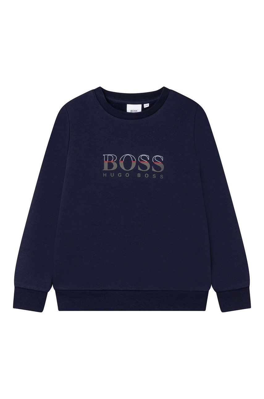 Boss Bluză copii culoarea albastru marin, cu imprimeu