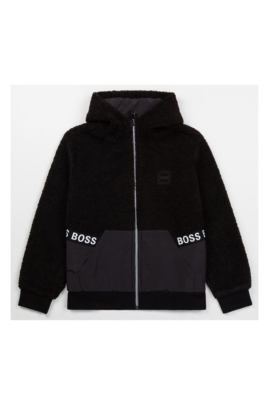 

Детская двостороння кофта Boss цвет чёрный с принтом