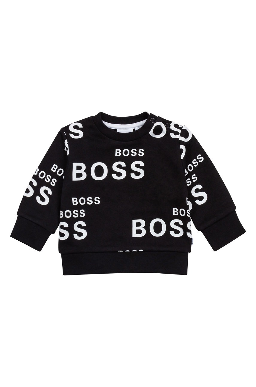 

Детски суичър Boss в черно с десен, Черен