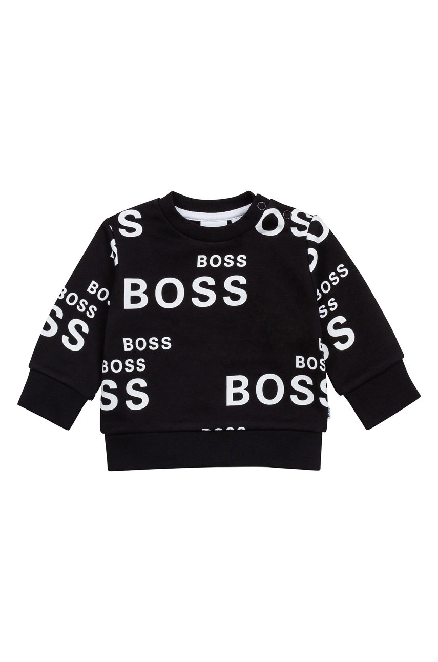 

Детски суичър Boss в черно с десен, Черен