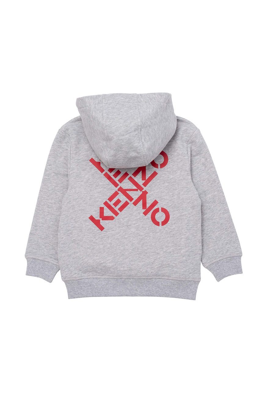 

Дитяча бавовняна кофта Kenzo Kids колір сірий з принтом