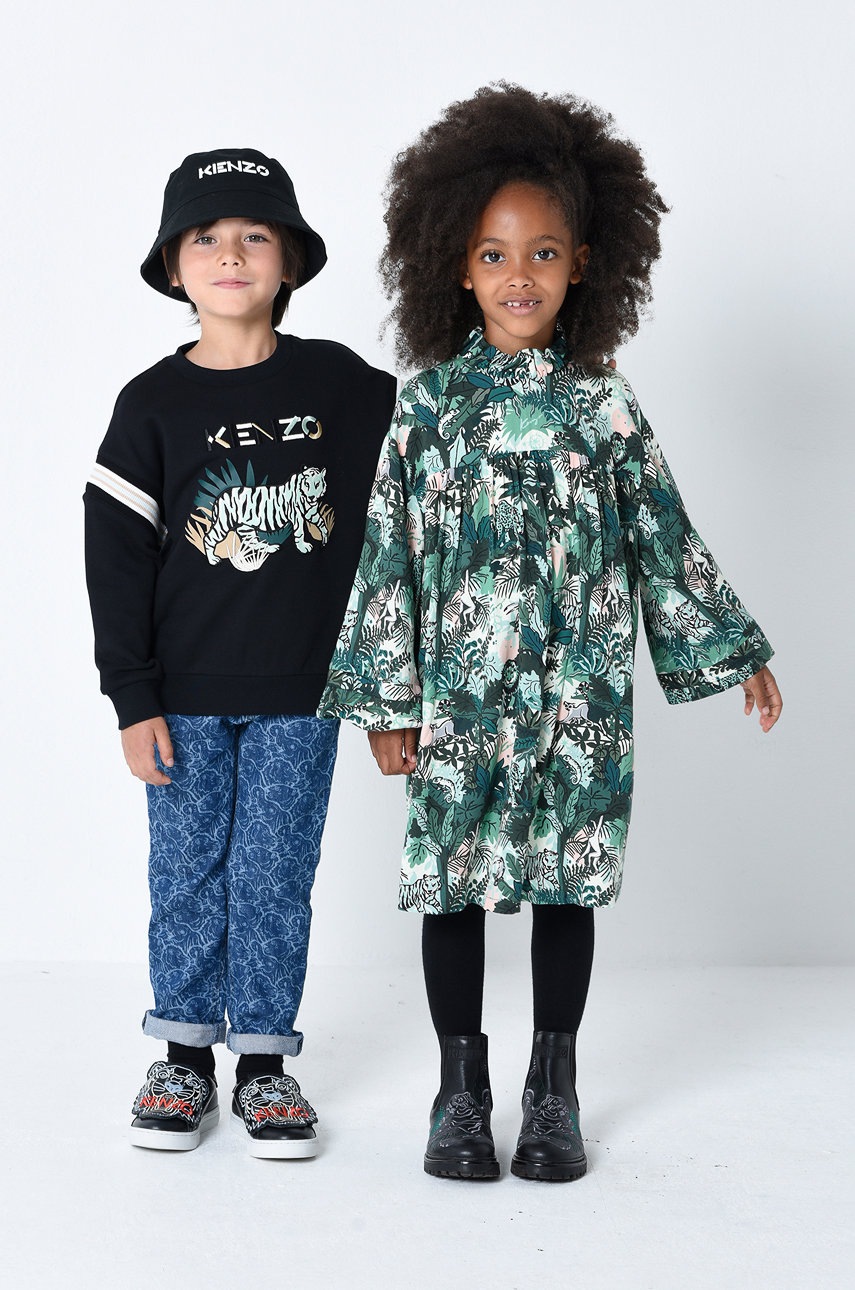 

Детски суичър Kenzo Kids в черно с принт, Черен