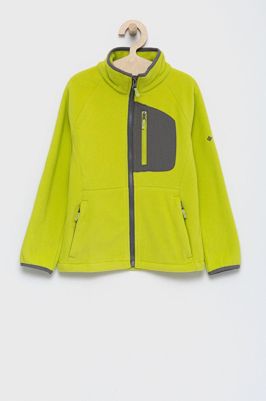 Columbia bluză copii culoarea verde, material neted