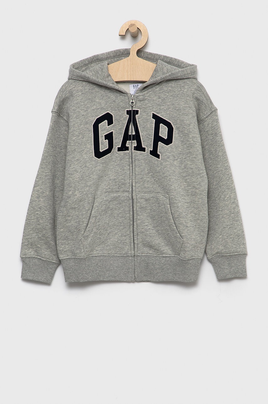 

Детски суичър GAP в сиво с апликация, Сив
