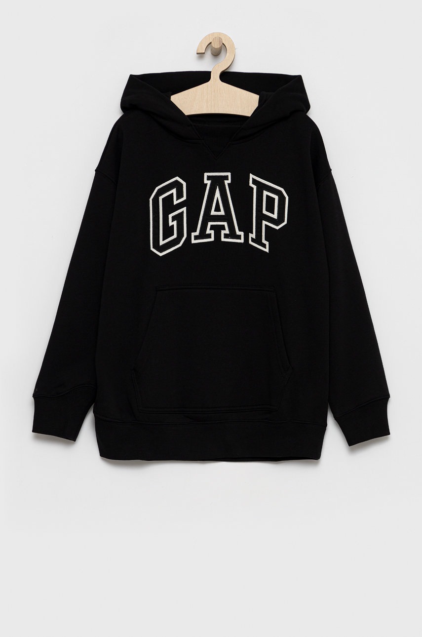 

Детски суичър GAP в черно с апликация, Черен