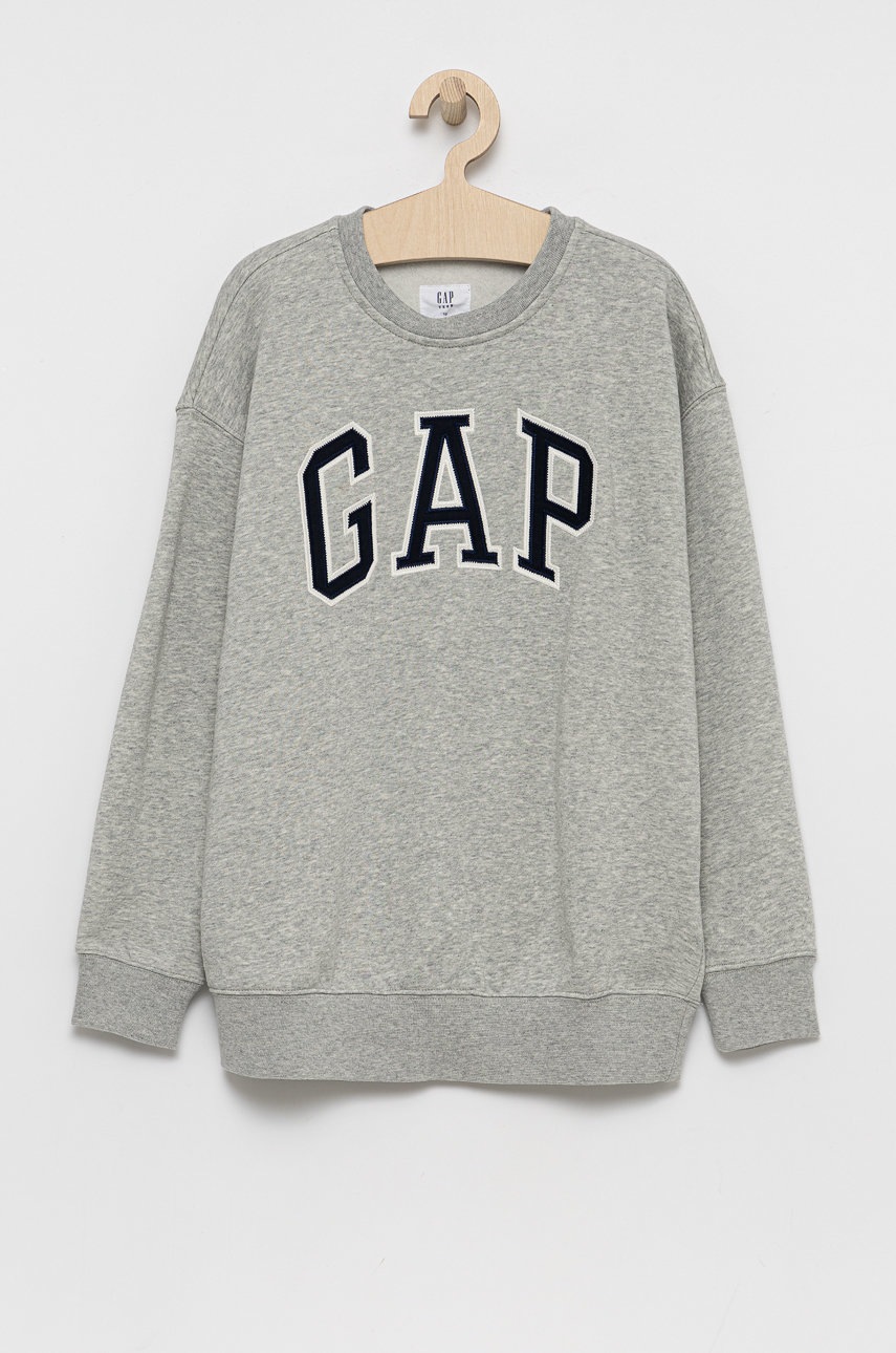

Детски суичър GAP в сиво с апликация, Сив