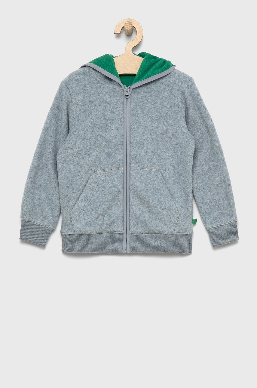 

Детски суичър United Colors of Benetton в сиво с изчистен дизайн, Сив