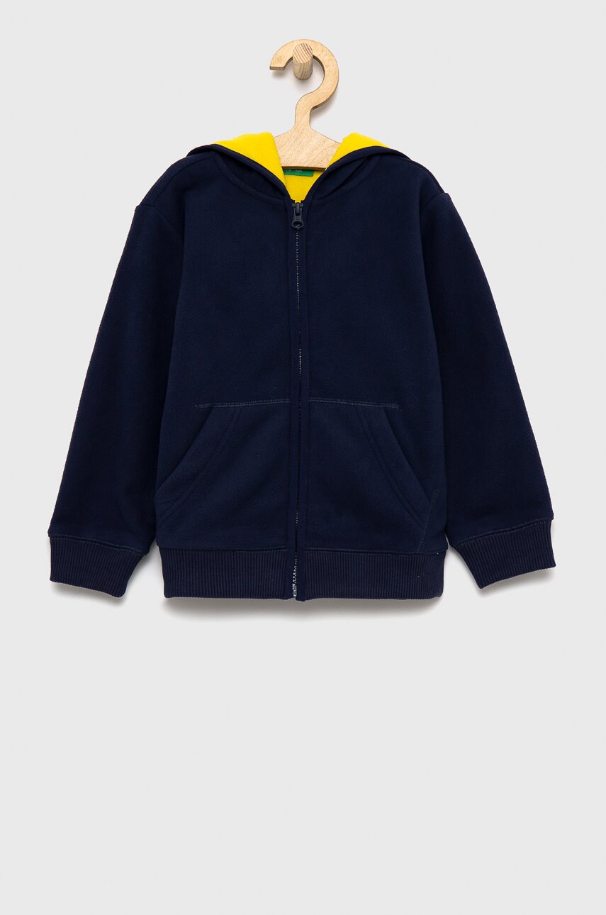 United Colors Of Benetton bluză copii culoarea albastru marin, material neted