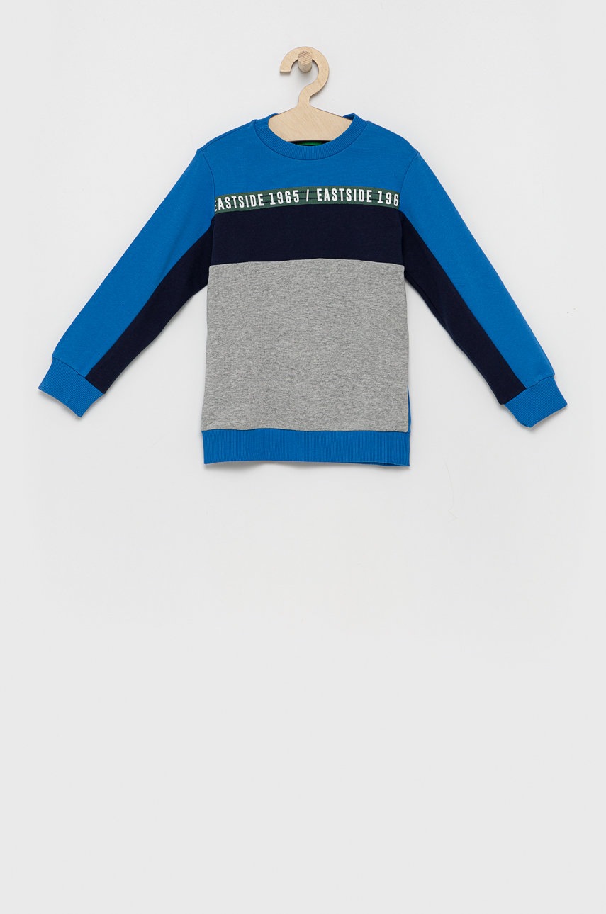 

Детски памучен суичър United Colors of Benetton с апликация, Син