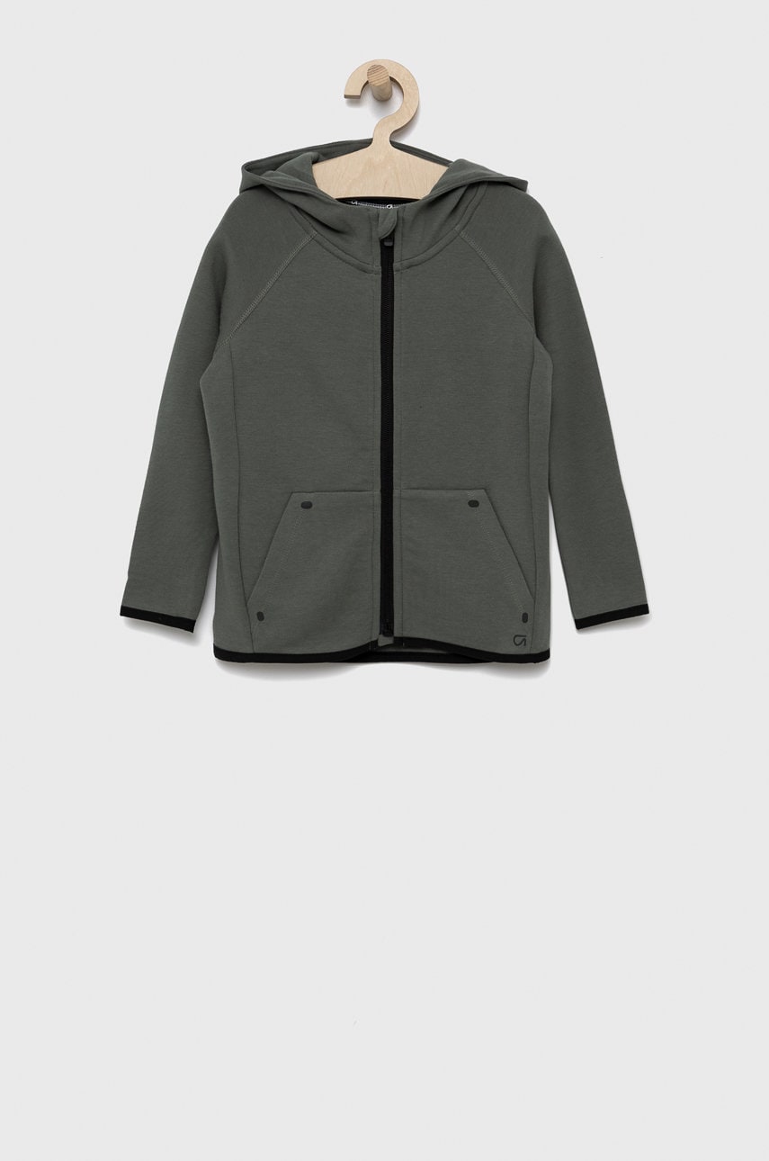 Gap bluza copii culoarea verde, neted