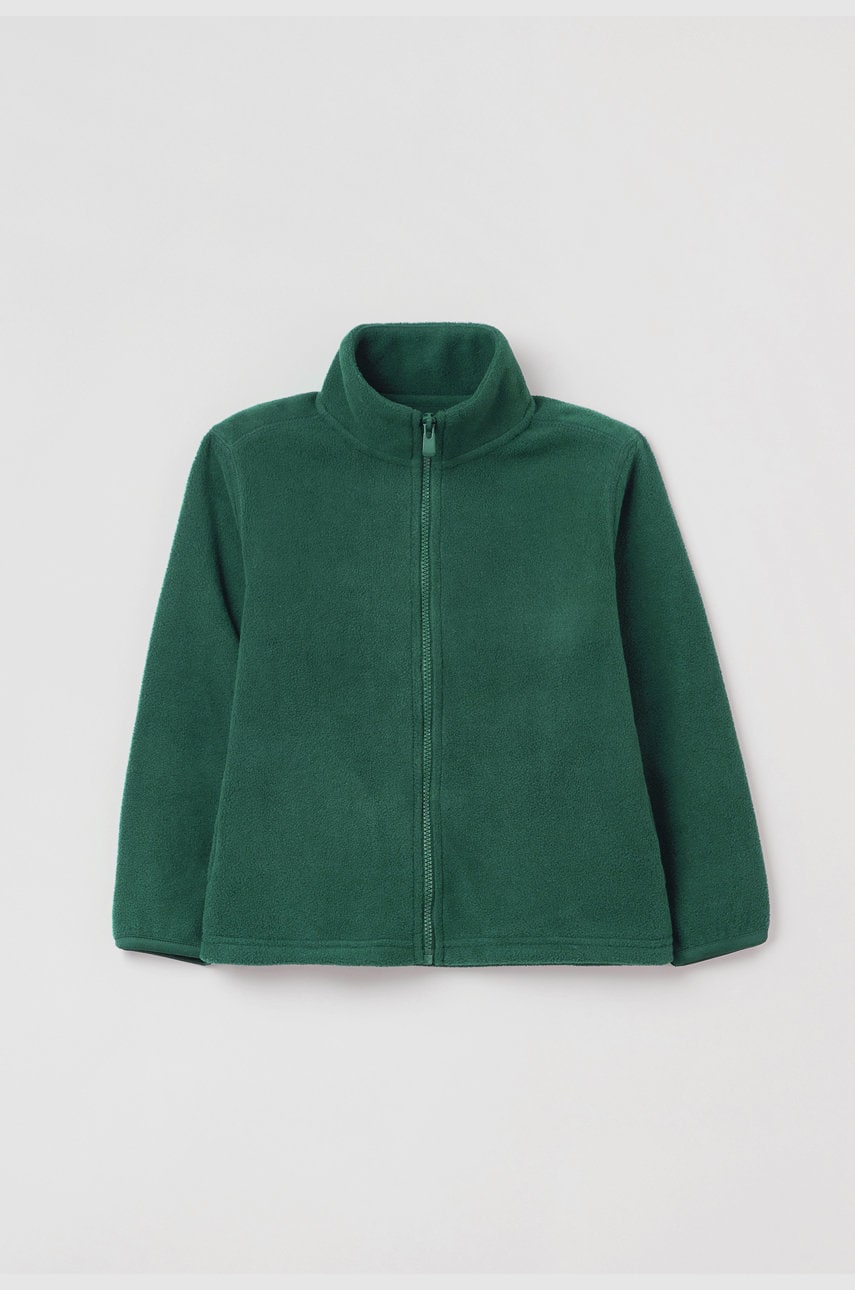 OVS bluză copii culoarea verde, material neted