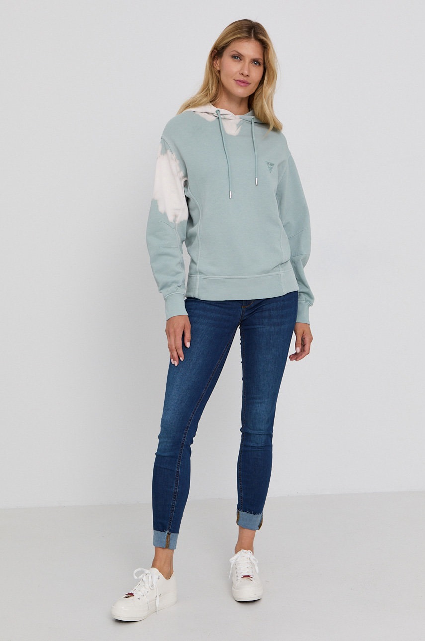 

Хлопковая кофта Guess женская гладкая