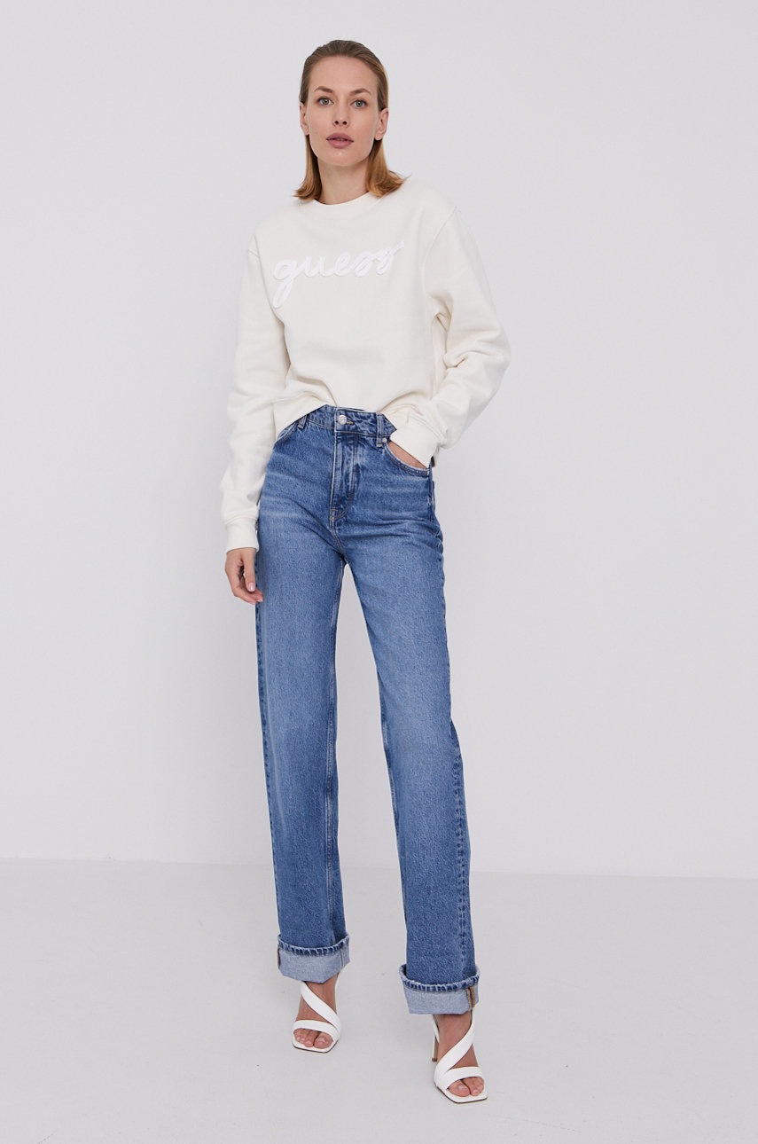 

Кофта Guess женская цвет кремовый с аппликацией