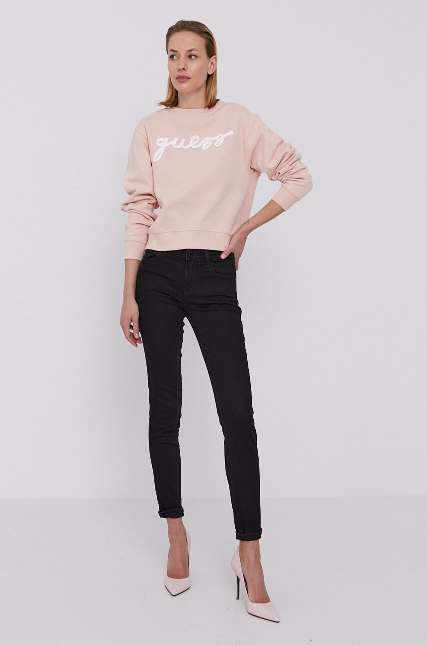 

Кофта Guess жіноча колір рожевий з аплікацією