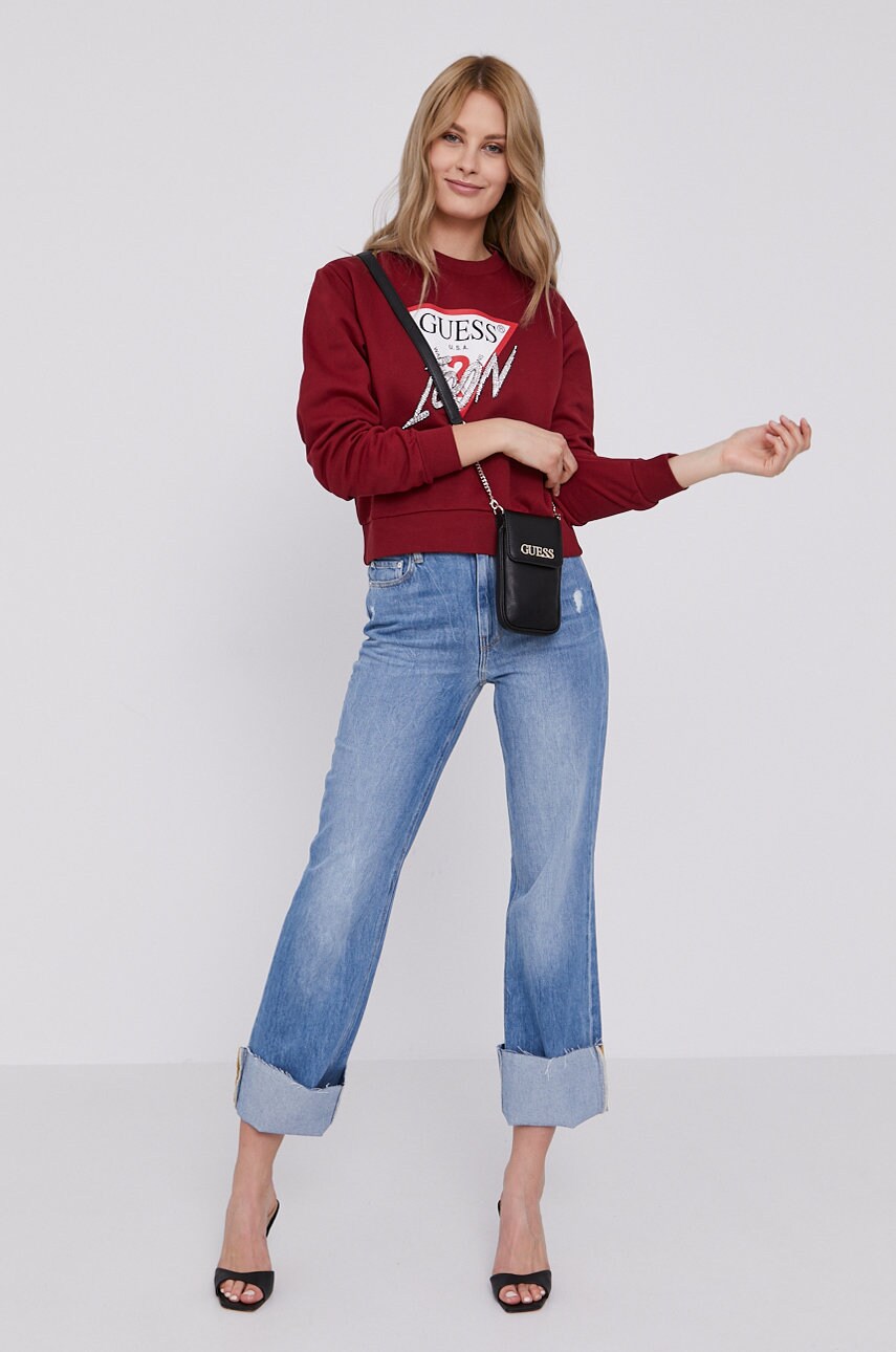 

Кофта Guess женская цвет коричневый с аппликацией