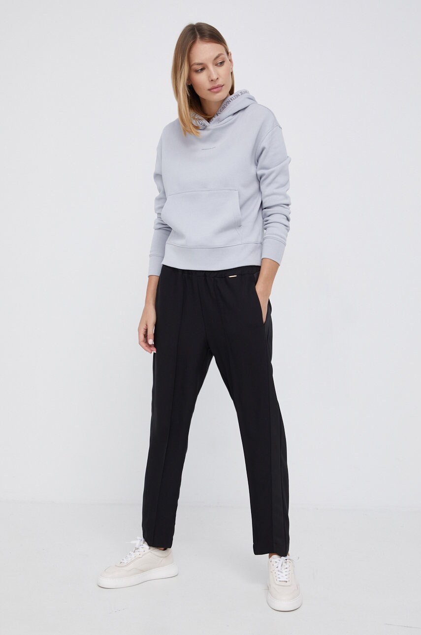 

Суичър Calvin Klein Jeans дамски в сиво с изчистен дизайн, Сив