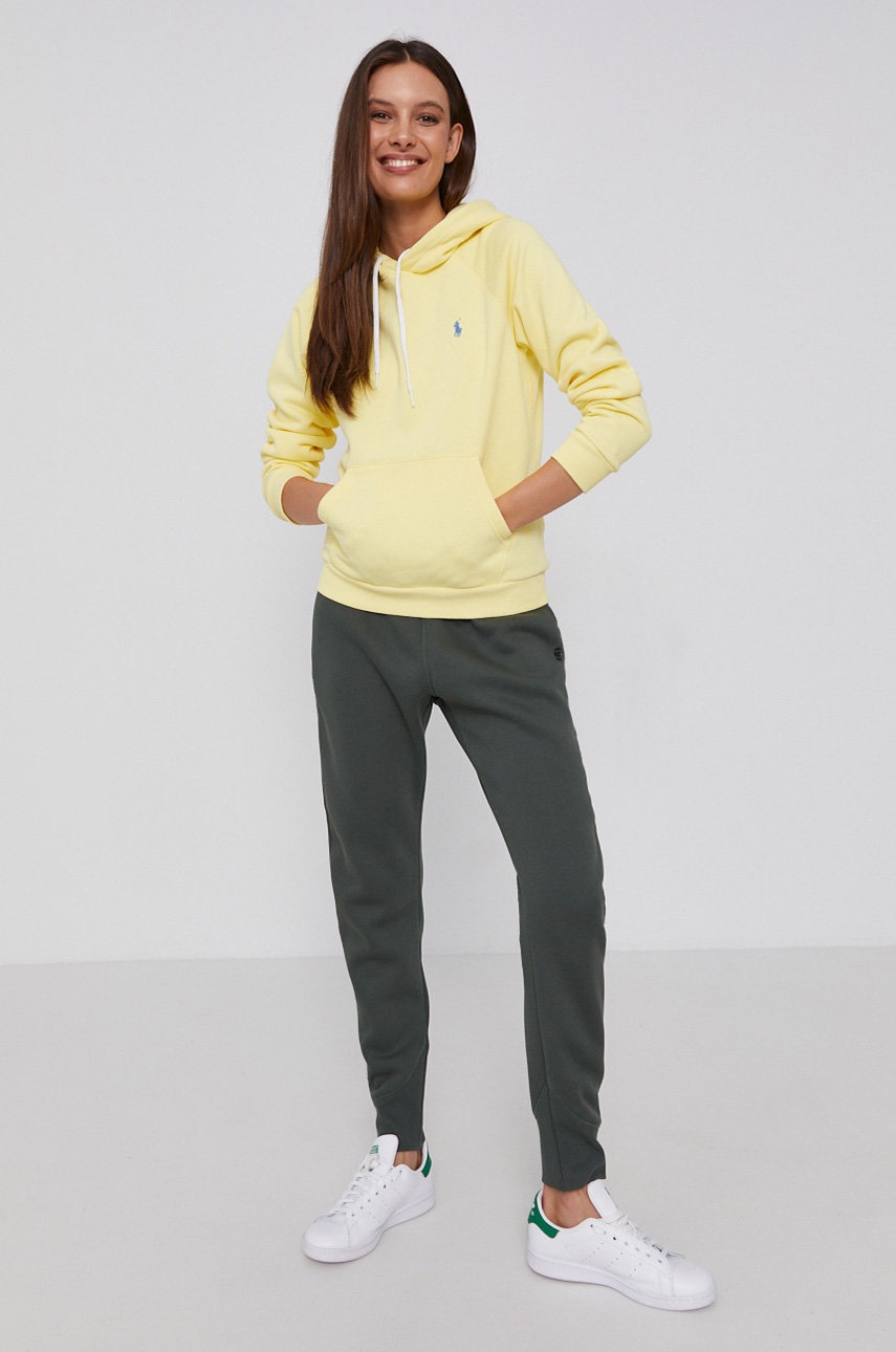 

Суичър Polo Ralph Lauren дамски в жълто с изчистен дизайн, Жълт