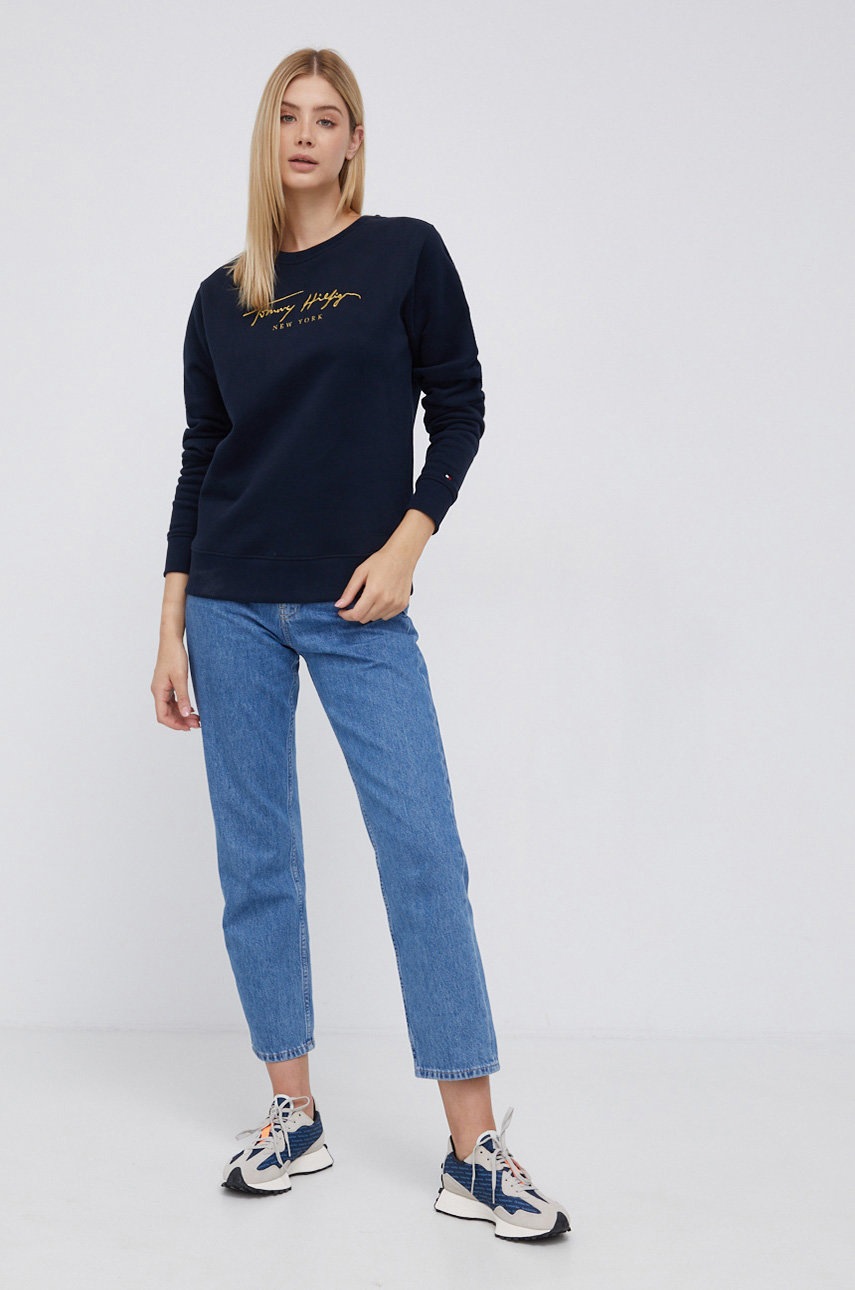 

Кофта Tommy Hilfiger женская цвет синий с аппликацией