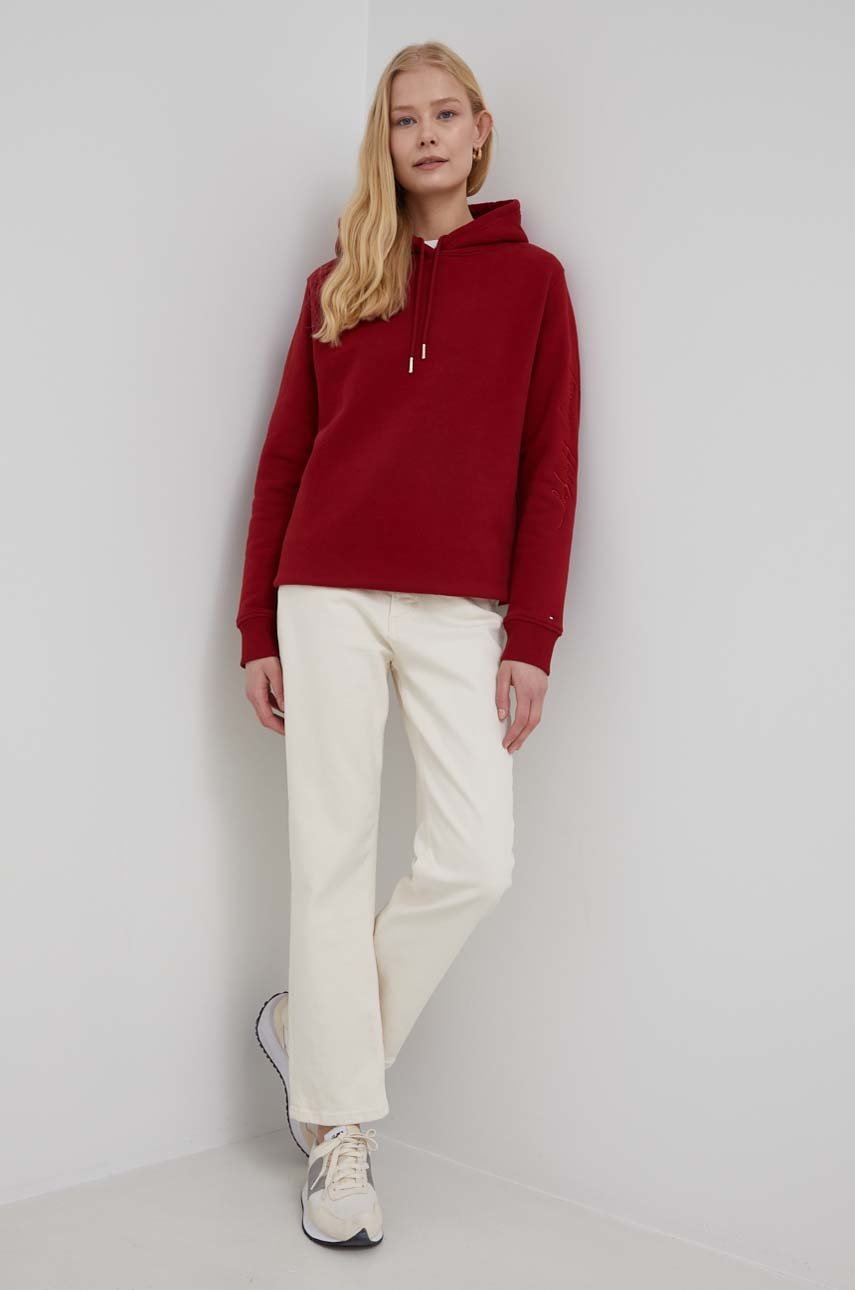 

Кофта Tommy Hilfiger женская цвет красный однотонная
