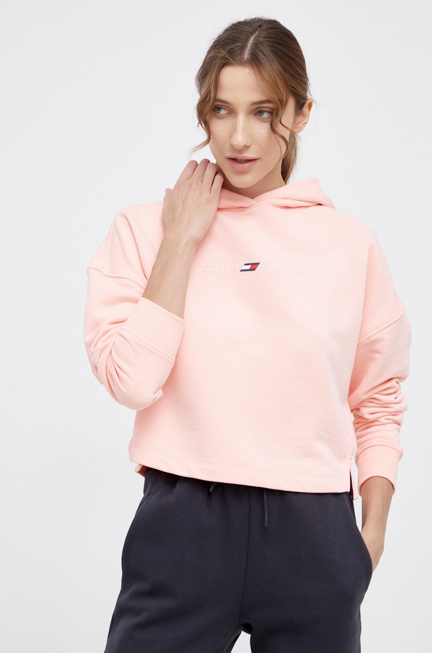 

Суичър Tommy Hilfiger дамски в розово с изчистен дизайн, Розов