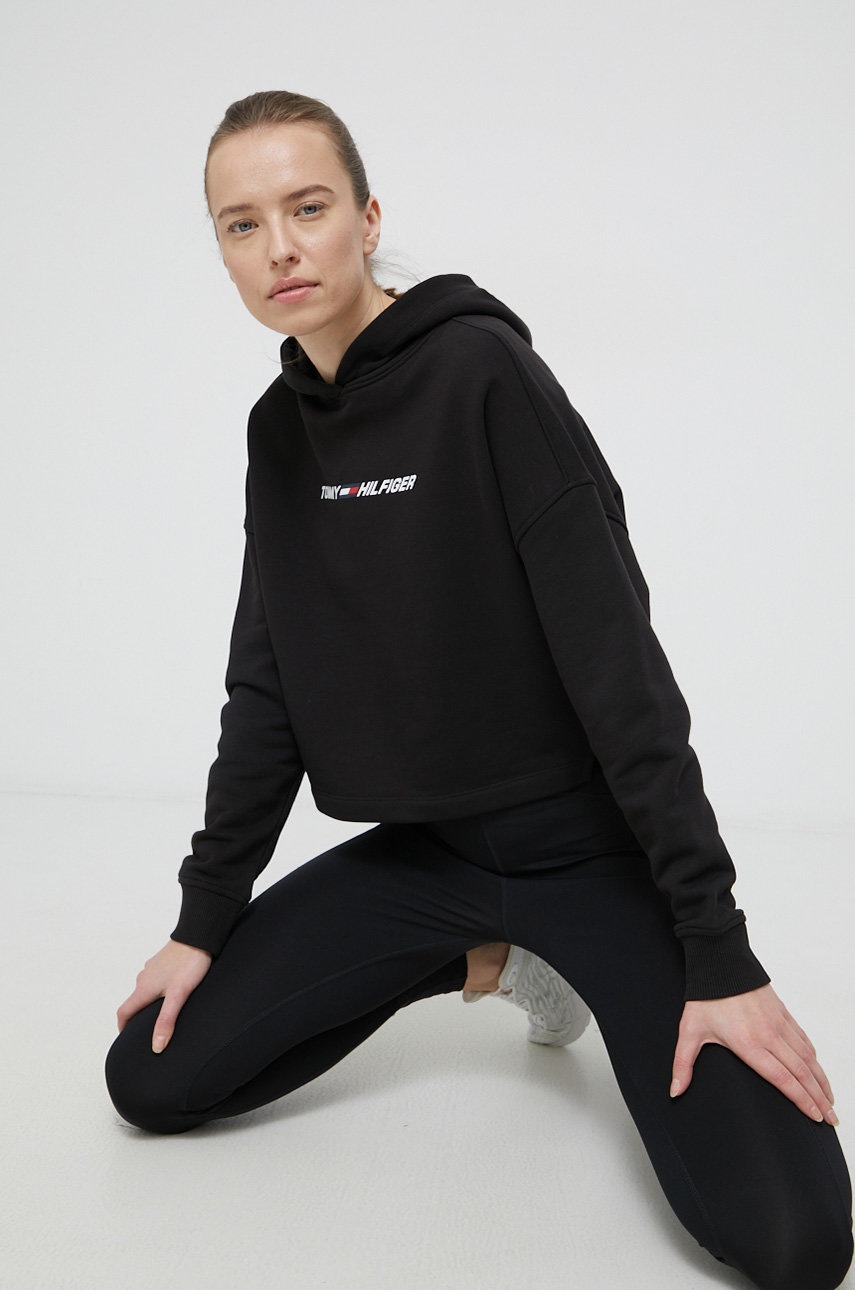 

Кофта Tommy Hilfiger женская цвет чёрный гладкая