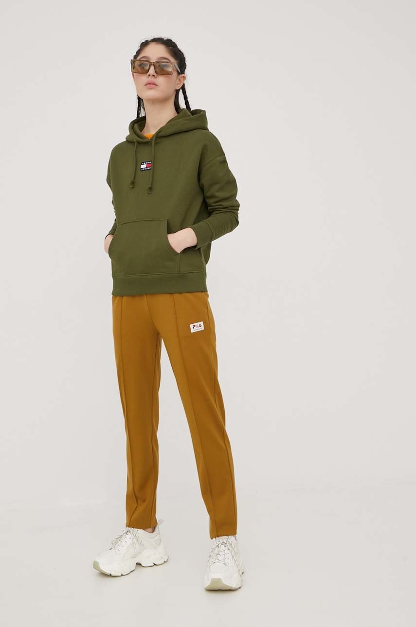 

Бавовняна кофта Tommy Jeans жіноча колір помаранчевий з аплікацією