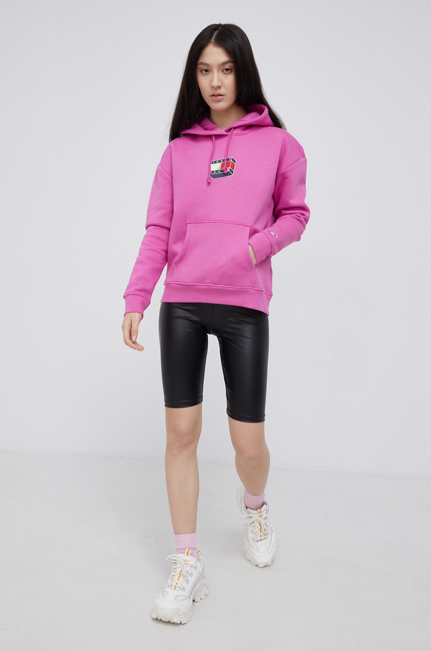 

Кофта Tommy Jeans женская цвет розовый гладкая