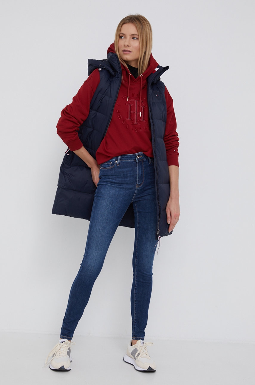 

Хлопковая кофта Tommy Hilfiger женская цвет красный с аппликацией