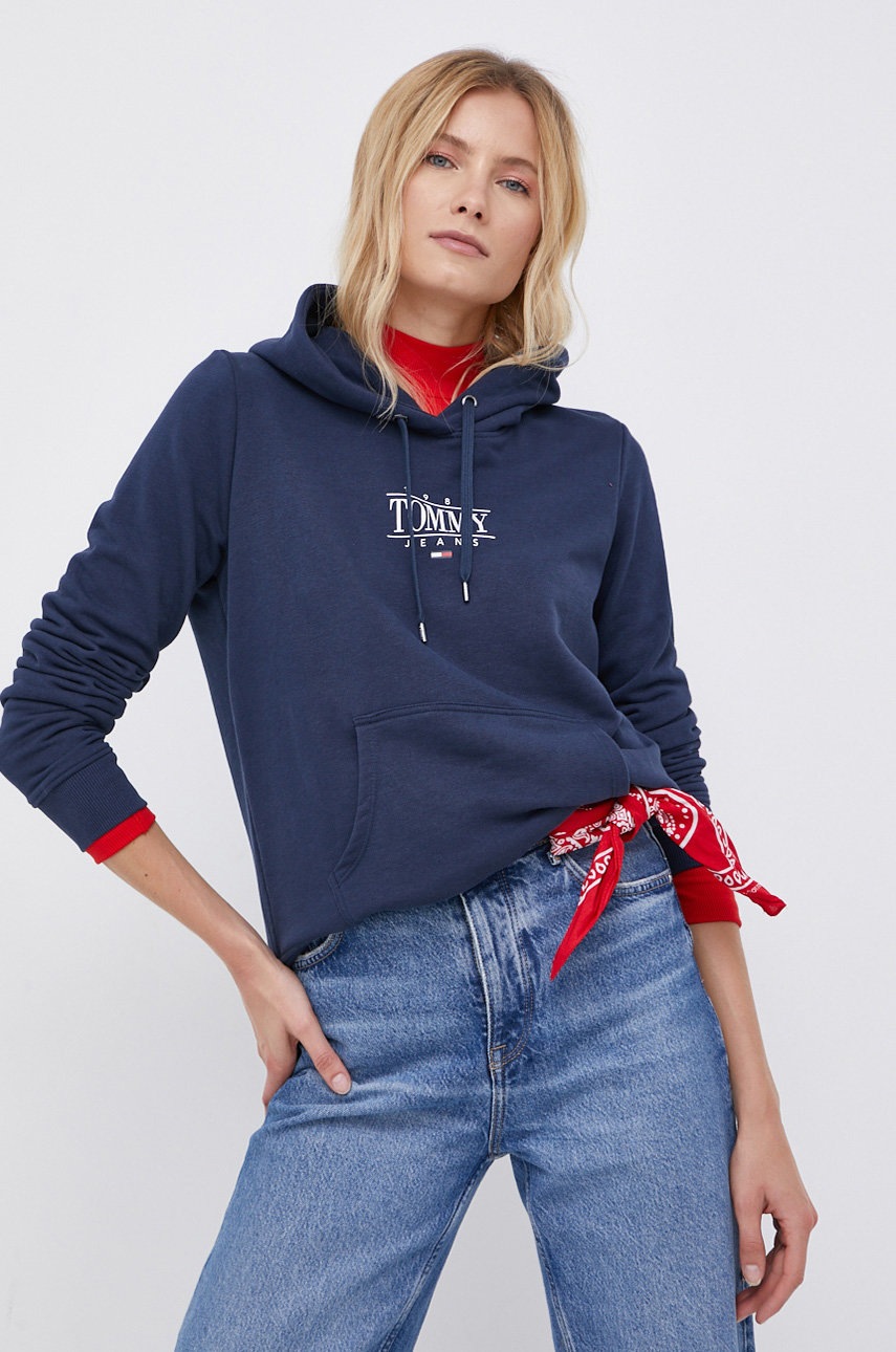 

Кофта Tommy Jeans женская цвет синий с принтом