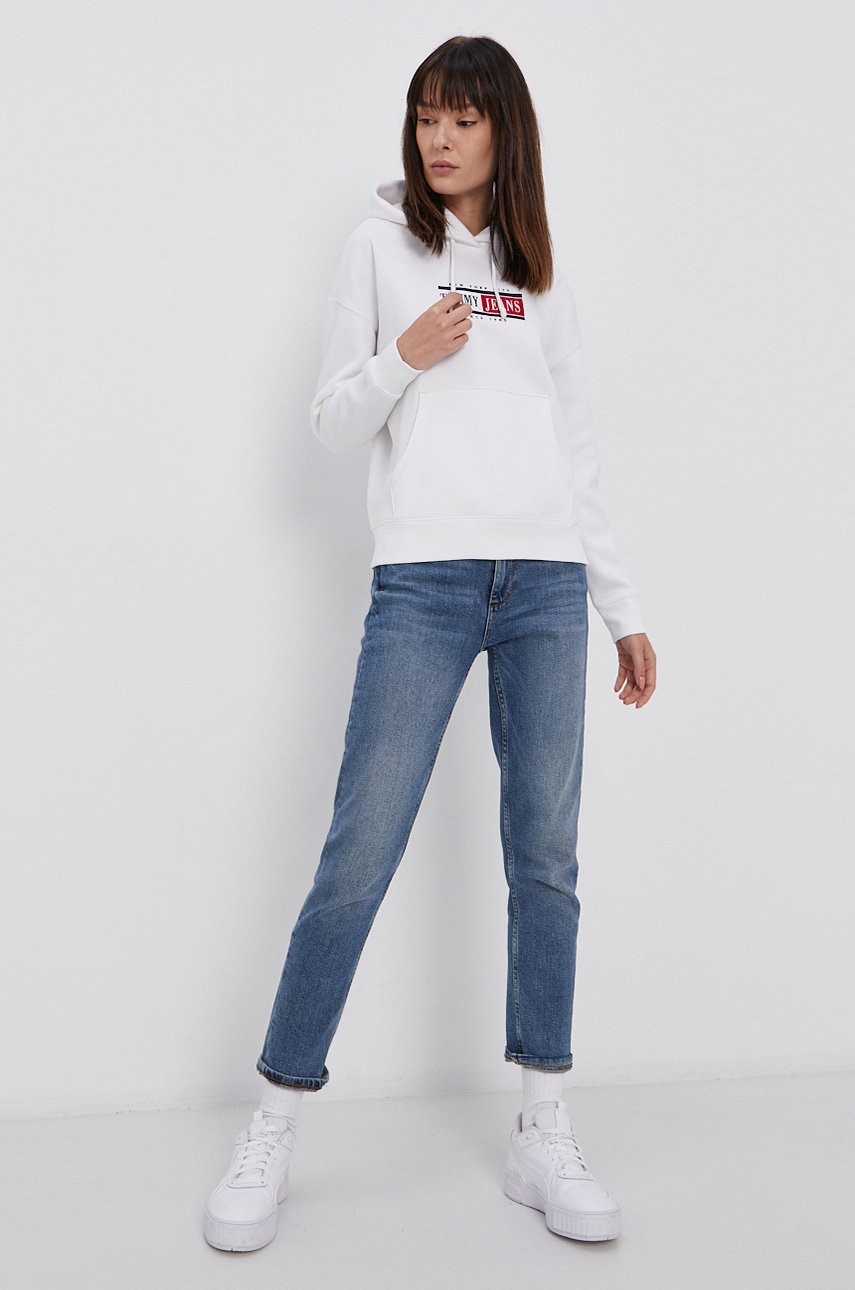 

Кофта Tommy Jeans жіноча колір білий з аплікацією
