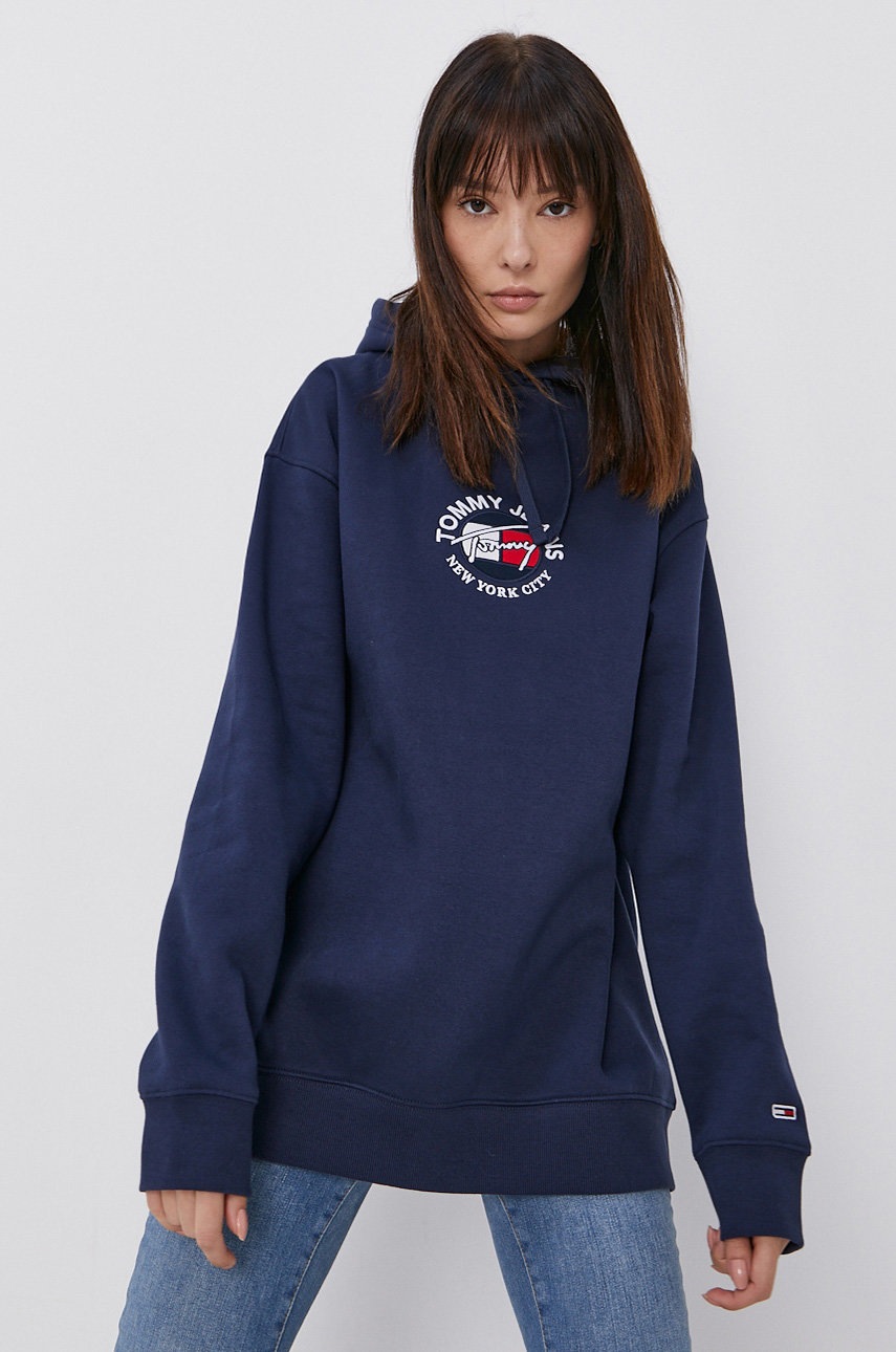 

Кофта Tommy Jeans жіноча колір синій з аплікацією