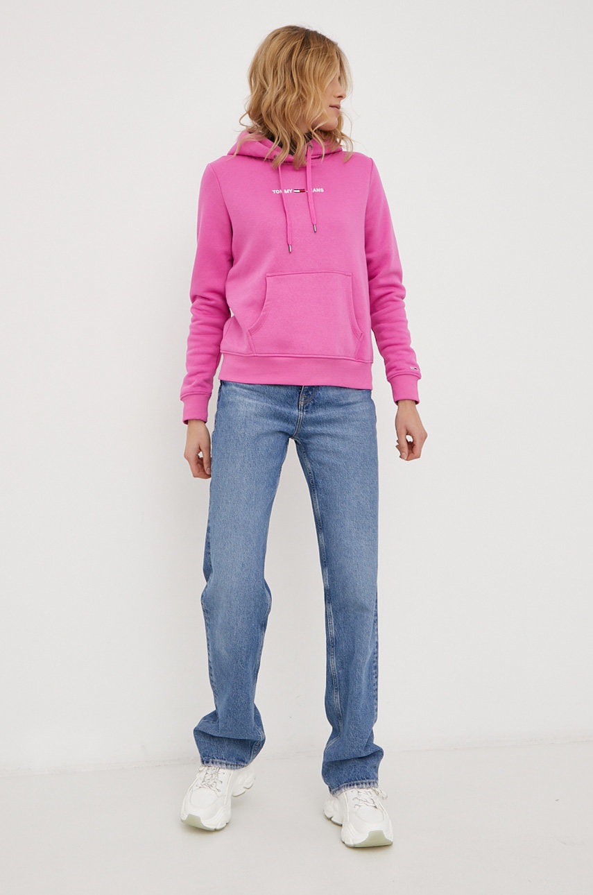 

Кофта Tommy Jeans жіноча колір рожевий гладка
