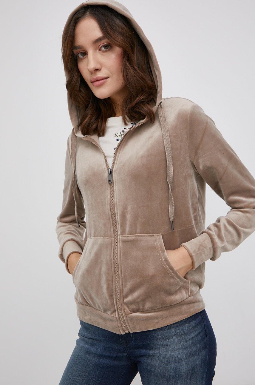 

Суичър Only дамски в бежово с изчистен дизайн, Бежов