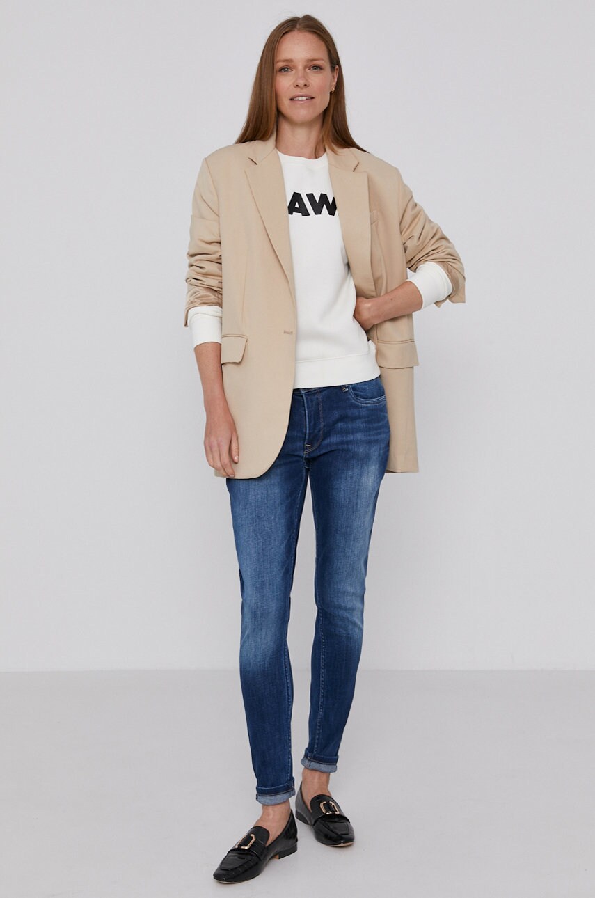 

Кофта G-Star Raw женская цвет белый с принтом